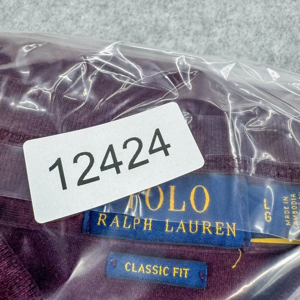 Polo Ralph Lauren Polo Shirt Mens Large Red Long Sleeve Classic Fit Pony Logo‎